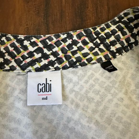 CAbi #5099 Full Zip Cliffside Moto Style Jacket Multicolor Abstract Print - Picture 6 of 8